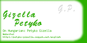 gizella petyko business card